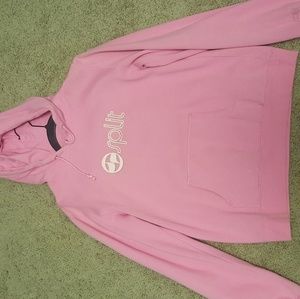 Split pink hoodie